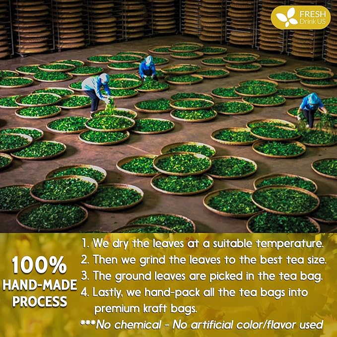 FreshDrinkUS, Premium 80 Mullein Leaf Tea Bags – 100% Natural, Pure, & Caffeine-Free Herbal Tea for Lung – Loose Leaf, No Sugar, Vegan, Gluten-Free, Made with Natural Material Tea Bags