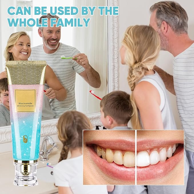 Niacinamide Whitening Toothpaste, Triple Action Whitening with Natural Gentle Care Deep Stains Radiant Smile Natural & Gentle Formula Fresh Breath (1)