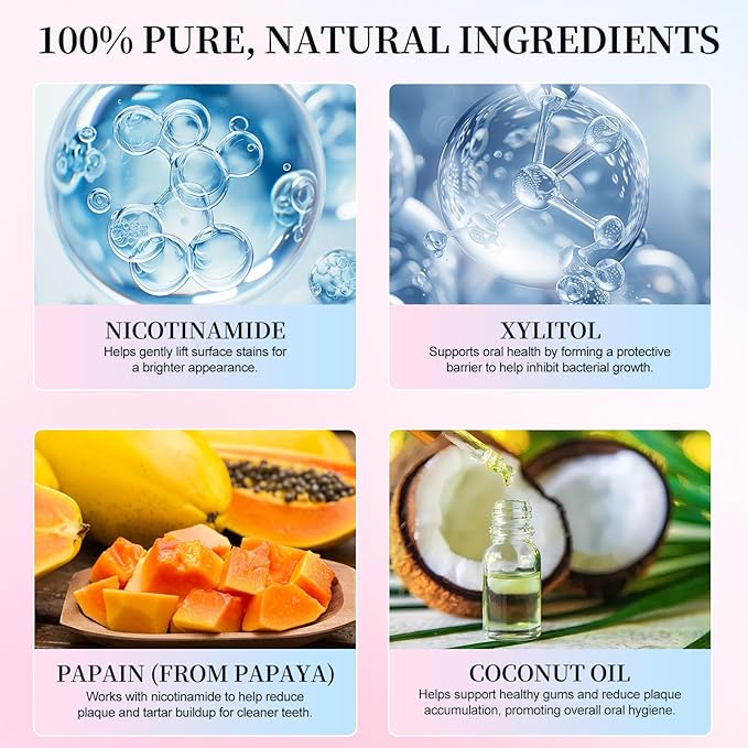 Niacinamide Whitening Toothpaste,100g Niacinamide Toothpaste to Fresh Breath, Sensitive Teeth Safe, Stain Removal & Gum Care for Coffee/Tea/Smokers (200 G)