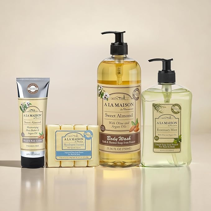 A LA MAISON de Provence Liquid Hand Soap | Rosemary Mint Scent | French Milled Moisturizing Natural Hand Soap | in 16.9 oz. Pump Bottles | (3 Pack)