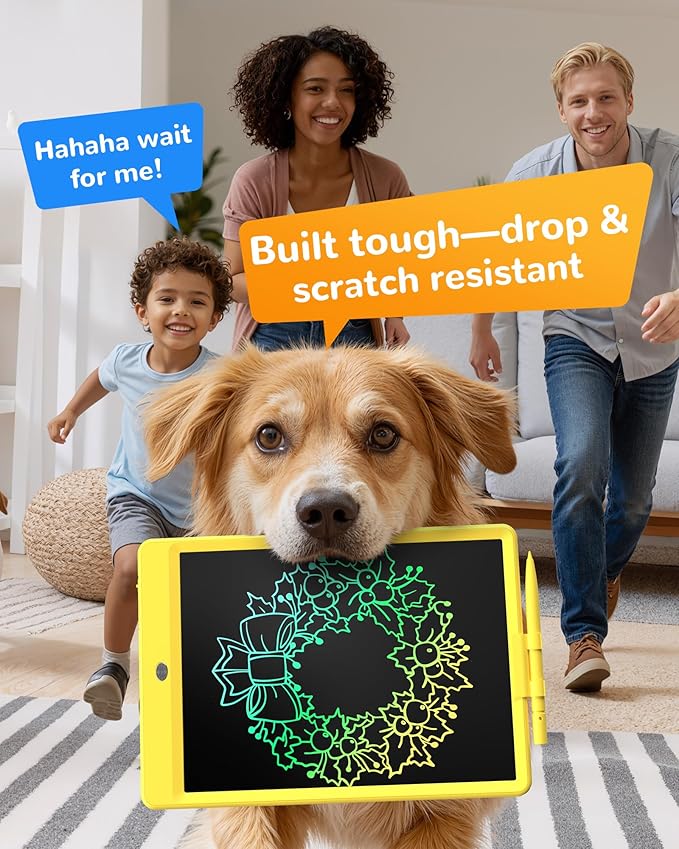 KOKODI LCD Writing Tablet, 10 Inch Colorful Doodle Board Drawing Tablet, Erasable Reusable Electronic Drawing Pads, Educational and Learning Toy for 3-6 Years Old Boy and Girls