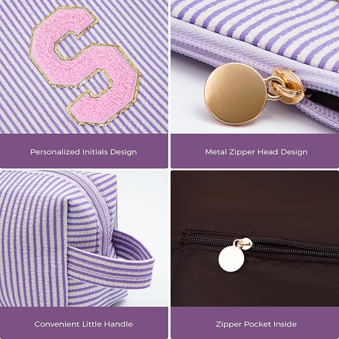 Gifts for Girls Teens Kids - Birthday Gift for Daughter Sister Her,Travel Essentials,Teen Girl Essentials,Cute Trendy Stuff Makeup Bag Set Cosmetic Bag - Lavender,S