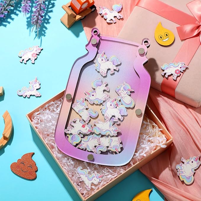 Qunclay Reward Jar for Kids Pot Training Reward Jar Classroom Incentive Good Behavior Responsibility Chart for Christmas Boys Girls Gift(Unicorn Style)