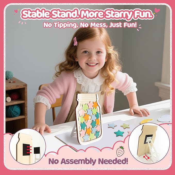 Magnetic Reward Jars for Kids - Star Tokens Reward Jar for Classroom Star Jar Reward System Behavior Chart for Kids at Home Potty Training