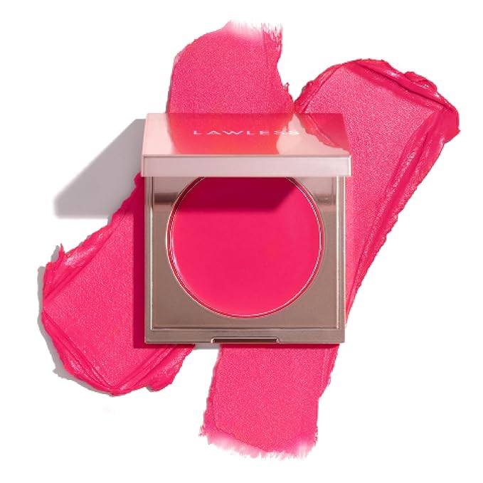 LAWLESS Pinch My Cheeks Soft-Blur Cream Blush - Cherry Pie - Premium Blush with Natural Ingredients to Re-Energize and Protect the Skin While Imparting a Soft, Cloudy Finish - 0.18 oz