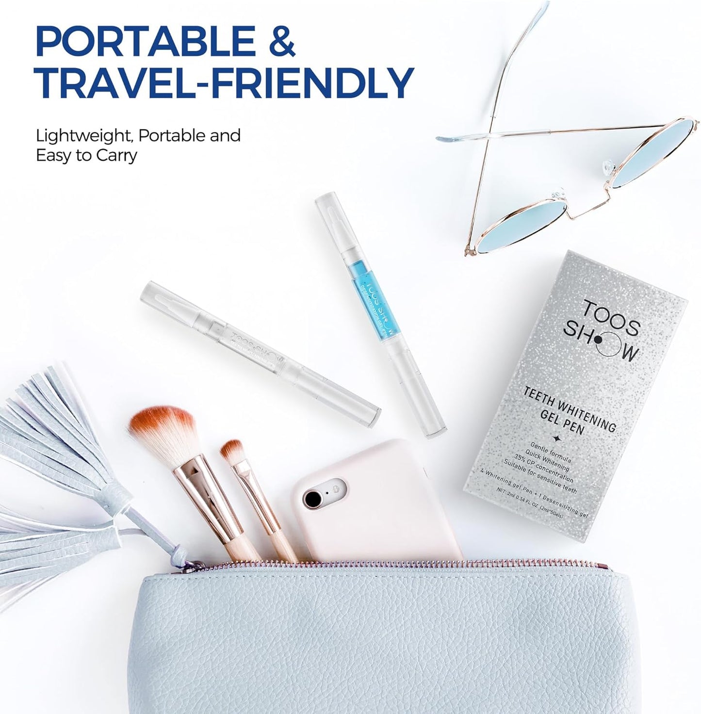 5 x Teeth Whitening Pen Gel (4+1 Desensitizing Gel), No Sensitivity Teeth Whitening Gel Kit, Effective Teeth Whitener, Travel-Friendly Tooth Whitening Pen, Carbamide Peroxide Tooth Bleaching