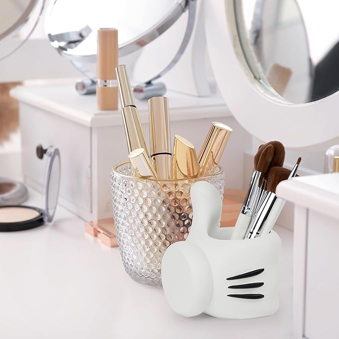 Jay Franco Disney Mickey Mouse Tumbler - White Resin Toothbrush/Pen Holder - Bathroom Décor