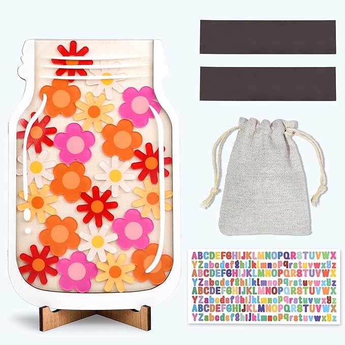 Magnetic Reward Jar for Kids Reward Jar System,Personalized Reward Jars for incentivizing Behavior in Students and Children. Classroom Board Behavior Management Home Reward Jar for Boys Girls(Flower)