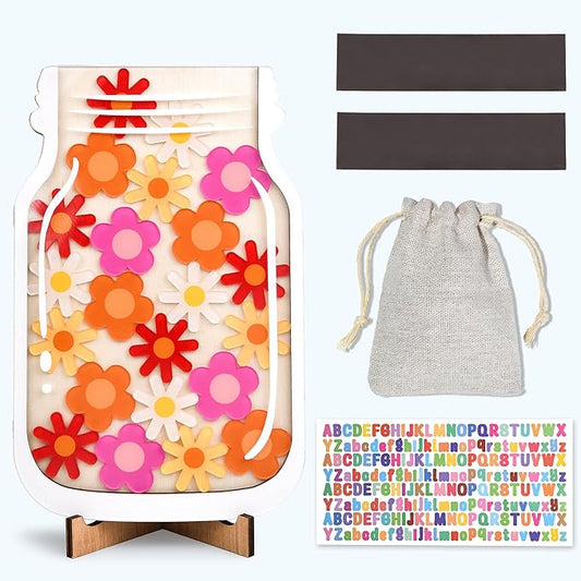 Magnetic Reward Jar for Kids Reward Jar System,Personalized Reward Jars for incentivizing Behavior in Students and Children. Classroom Board Behavior Management Home Reward Jar for Boys Girls(Flower)