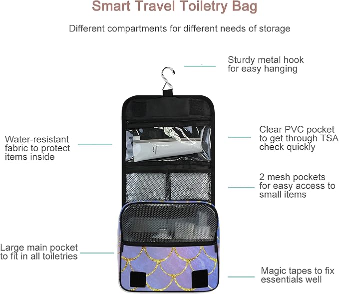 senya Hanging Travel Toiletry Bag Kit Makeup Case Cosmetics Organizer for Men Women