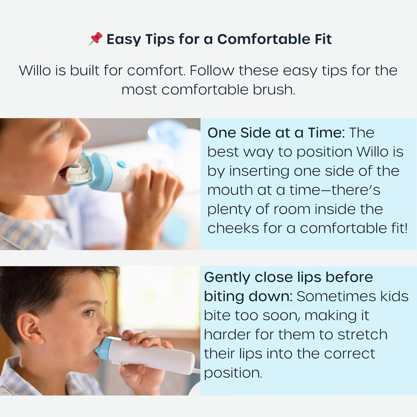 Willo Fully Automatic Kids U-Shaped Electric Toothbrush - 2 Brushing Timers, Deep-Cleans, Consistent Results, Eliminates Brushing Mistakes - Berry Splash (Small - Kids Ages 5-7 Years)