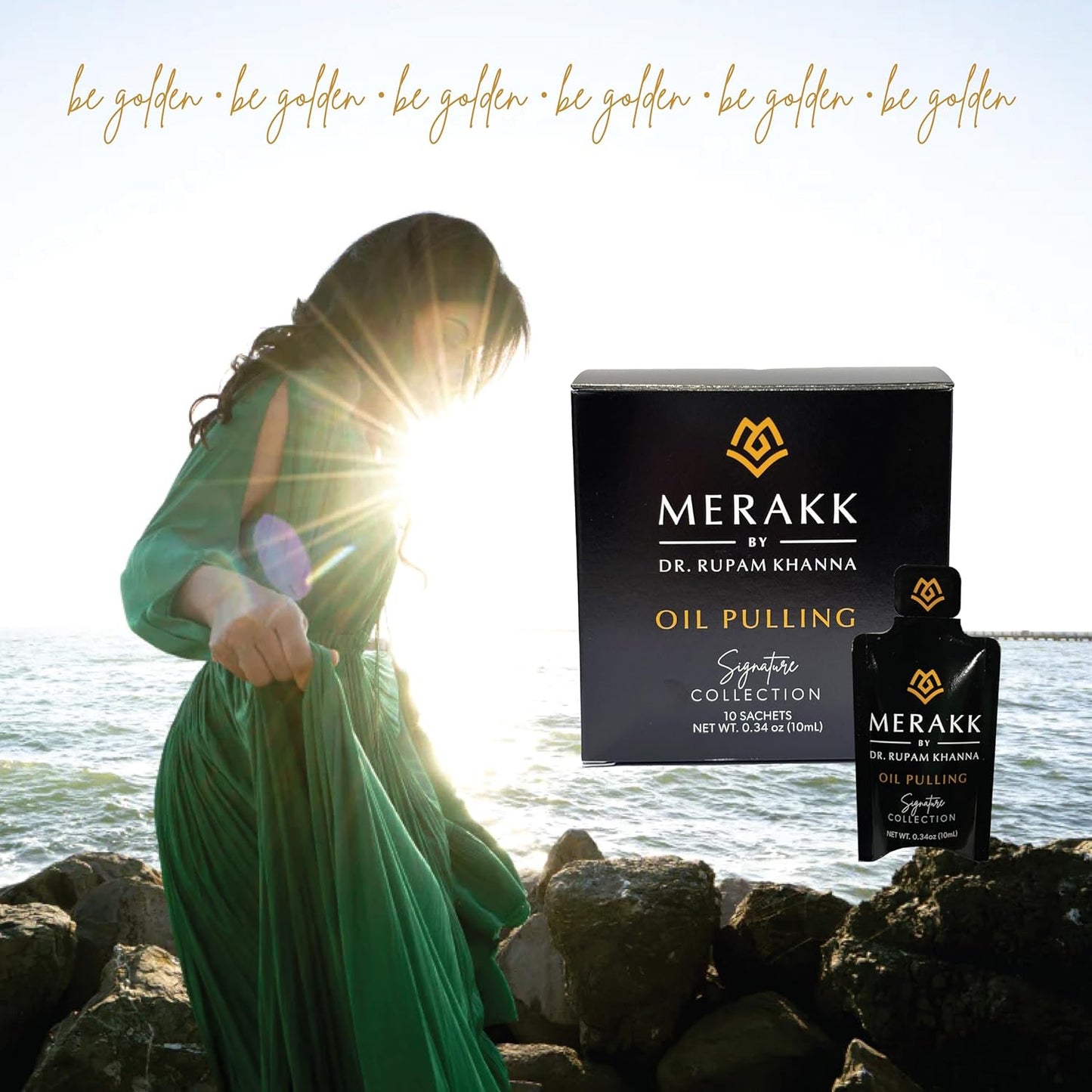 Merakk Coconut Oil Pulling for Teeth and Gums - Ayurvedic Coconut Pulling Oil for Teeth and Gums w/Clove & Grape Seed Oil - Whitening Oil Pulling Mouthwash - Oil Pulling Oral Rinse - 10 Sachets, 10ml