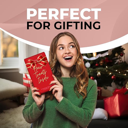 Lily England Detangler Brush & Comb Set - Lightweight Wide Tooth Detangling Tool for Women & Kids - Smooths Curly, Straight, Dry, Fine, & Thick Hair, Red Glitter