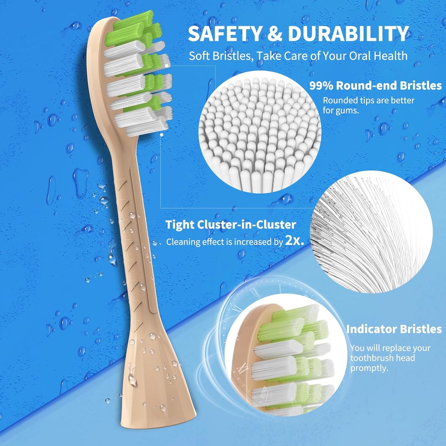 Toothbrush Replacement Heads Compatible with Philips One Series Sonicare Rechargeable Toothbrush HY1200/05, 10 Pack Replacement Heads, Soft Bristles, Pink