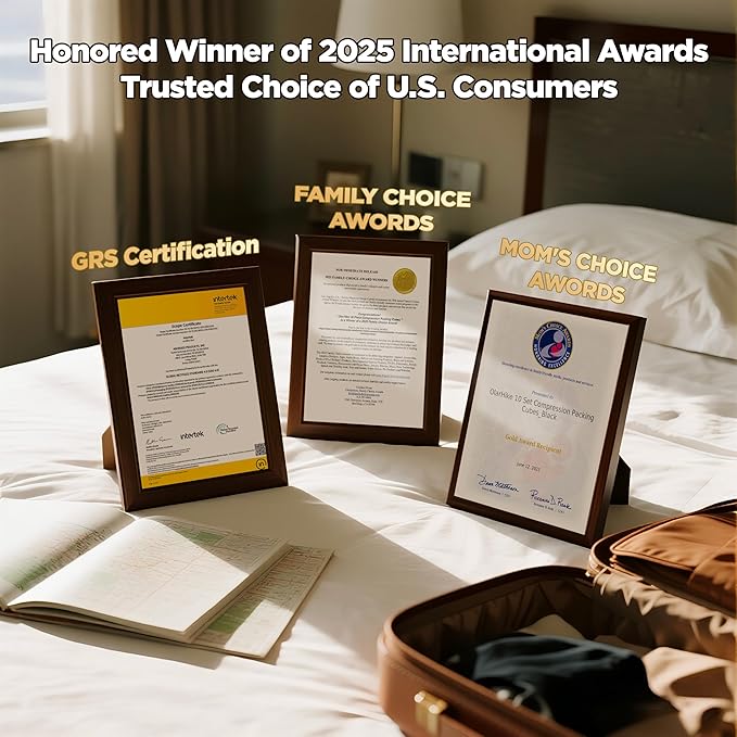 10 Set Compression Packing Cubes for Travel Essentials,Compressible Expandable Packing Cubes for Suitcase,OlarHike Luggage Organizer Bags for Travel,Handy Helper for Organizing Clothes(Blue Green)