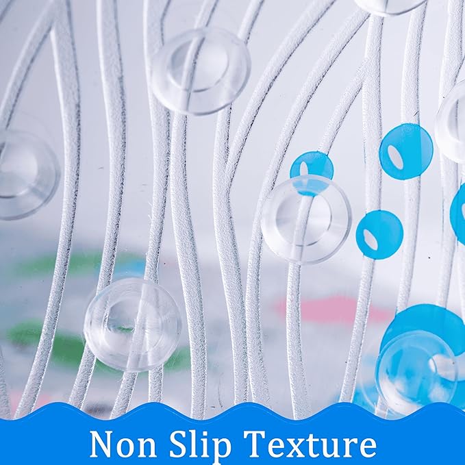 Bath Mats for Tub Kids,Baby Toddler - Large Cartoon Non-Slip Bathroom Bathtub Anti-Slip Shower Mats for Floor 35x15,Machine Washable XL Size Bathroom Mats (Blue-Octopus)