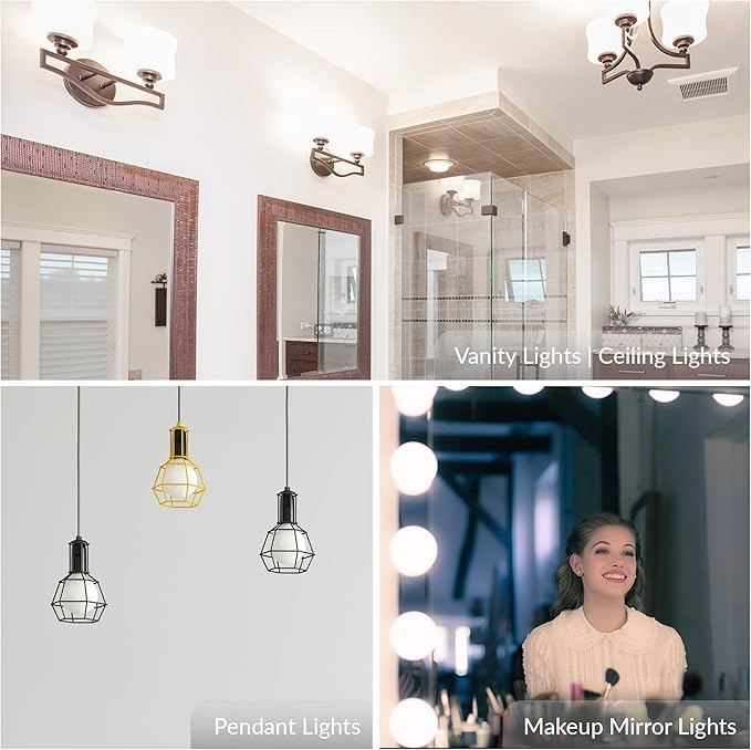 Simba Lighting LED Vanity Globe G25 (G80) Light Bulb for Bathroom, Makeup Mirror | Decorative White Frosted Cover, 8W, 60W Equivalent, 120V, Standard E26 Medium Base, Daylight 5000K, Pack of 3