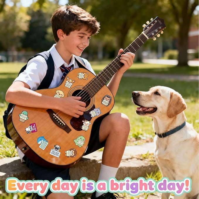 60pcs Emotional Support Animal Stickers, Cute Affirmation Sticker Pack for Adults, Kids & Teens, Waterproof Vinyl Inspirational Decals for Water Bottles, Laptops, Journals, Phones