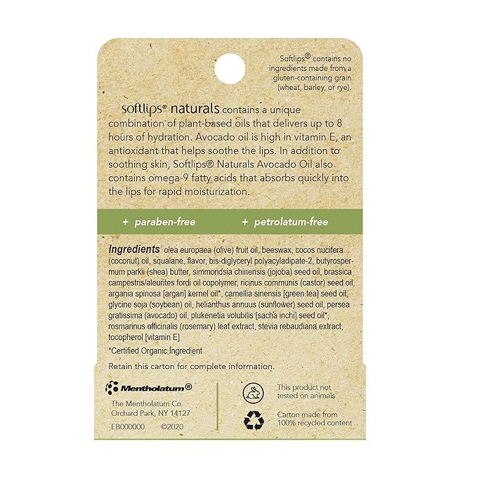 Softlips Natural with Avocado Oil Lip Balm (Pack of 3)