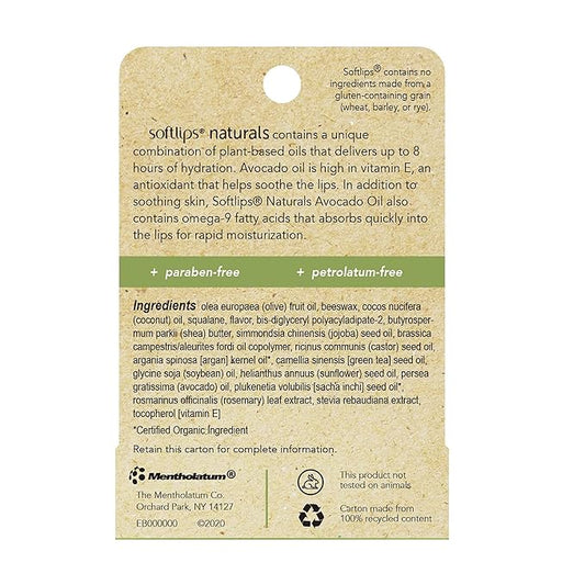 Softlips Natural with Avocado Oil Lip Balm (Pack of 3)