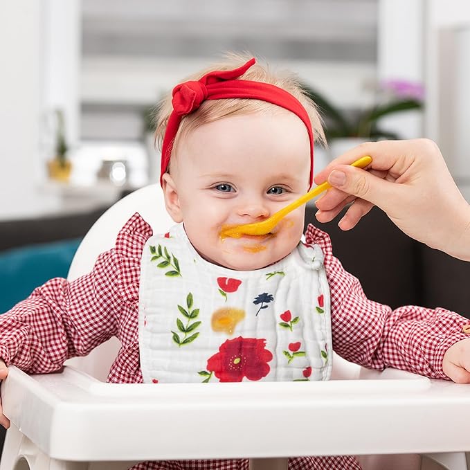 Zainpe 6Pcs Snap Muslin Cotton Baby Bibs Summer Cactus Patterns Infants Drooling Bib, Soft Absorbent Adjustable Burp Cloths for Newborns Girls Boys Toddlers Teething Eating Feeding 0 to 36 Months