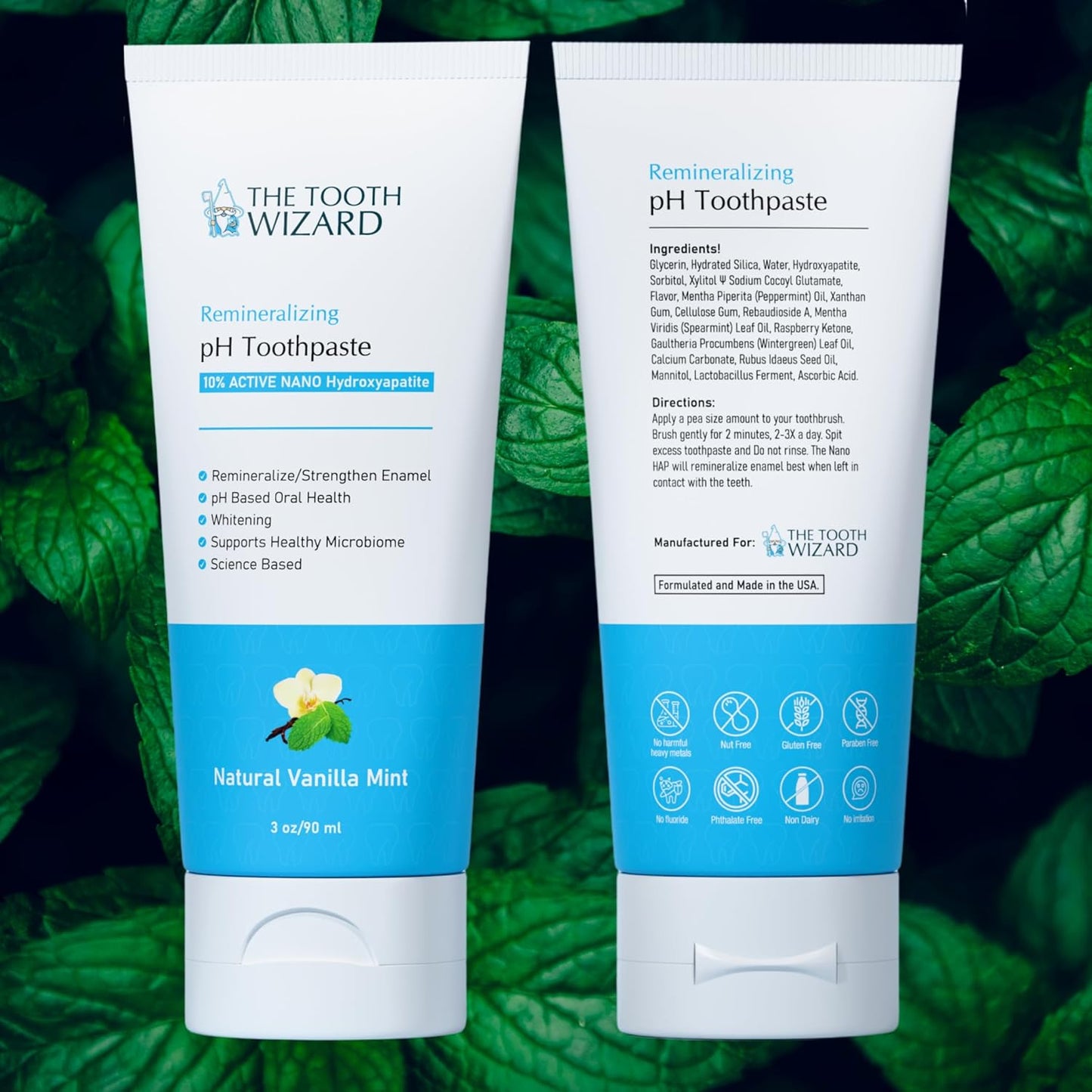 pH Balancing Toothpaste | Natural Vanilla Mint Flavor | Fluoride-Free | SLS-Free | Gentle Whitening | Supports Healthy Oral Microbiome | 3 Pack