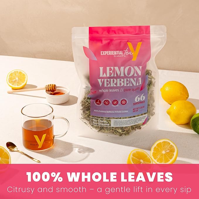 100% LEMON VERBENA WHOLE LEAVES 66 SERVING GROWN UNDER ALBANIA’S SUNSHINE