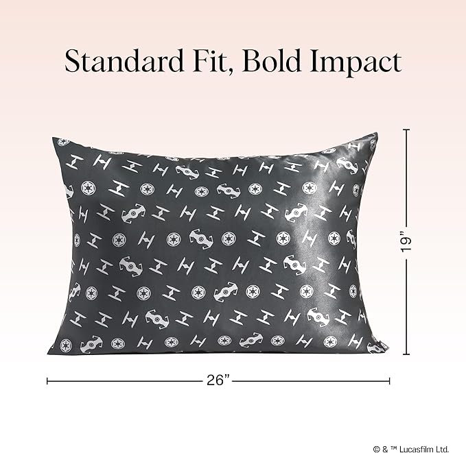 Kitsch x Star Wars Galactic Empire Satin Pillowcase | Satin Pillowcase with Zipper, Better Than Silk Pillowcase | Frizz-Reducing Pillow Case for Hair & Skin Care, Cooling & Breathable - Standard