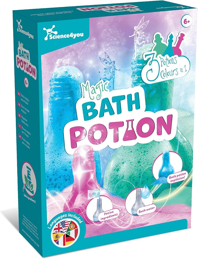 Science4you Bath Potions for Kids +6 – Potions Making Kit, Bath Bombs, Educational Science Kits: 3 Bath Experiments, Stem Toys, Cosmetic Gift Ideal to Birthday, Easter, Christmas for Girls Age 6 7 8+