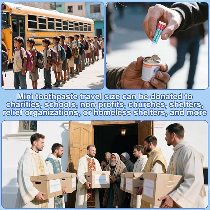 0.28oz Small Toothpaste Travel Size Bulk,Mini Toothpaste Travel,Mint Scent TSA Compliant for Hotel Camping Gym Office School Homeless 240