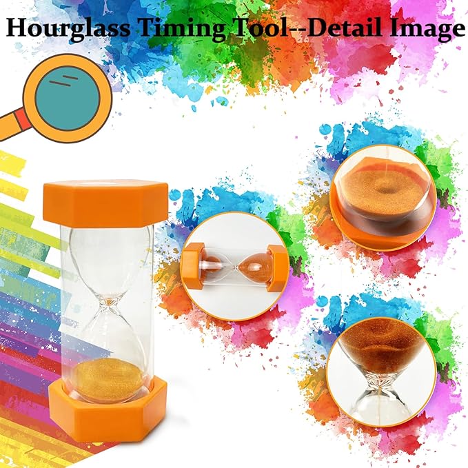 30 Minutes, Sand Timer, Hourglass Sand Timer, Kitchen Timer Digital for Cooking, Clock Timer, for Games, Classroom, Kitchen, Toothbrush Timer, Decoration, Orange
