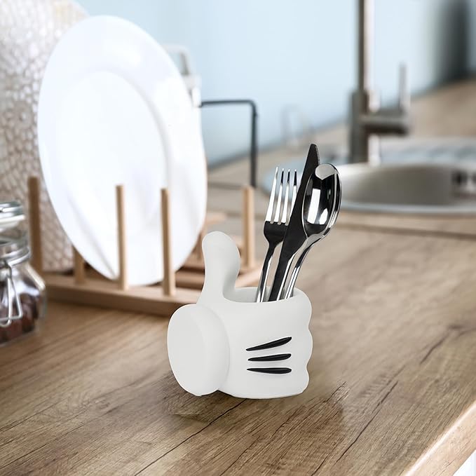 Jay Franco Disney Mickey Mouse Tumbler - White Resin Toothbrush/Pen Holder - Bathroom Décor