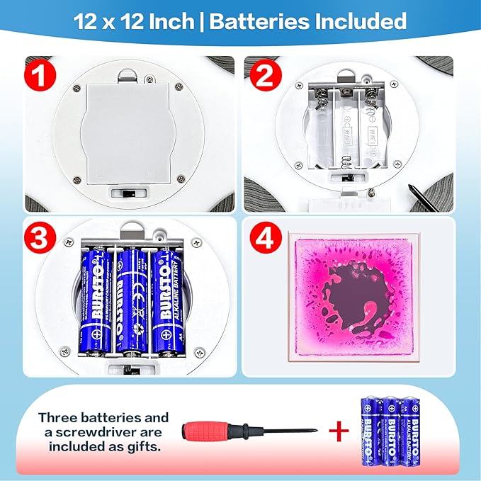 Light Up Sensory Floor Tiles for Kids - 12x12 Inch Liquid Sensory Play Mat with 7 Colors Led Lights, Non-Slip Puzzle Mat for Home and Classroom, Autism Sensory Toys for Toddlers Ages 3-7 (Pack of 4)