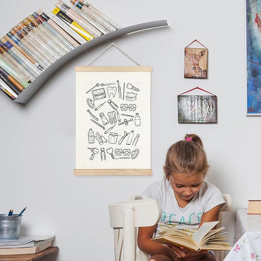 FDHSPAAM Dental Wall Art Decor, Dental Office Decor, Dentist Gifts for Women Men, Dentist Tools Wall Art Posters for Hospital Doctor Office, 12x16 Inch