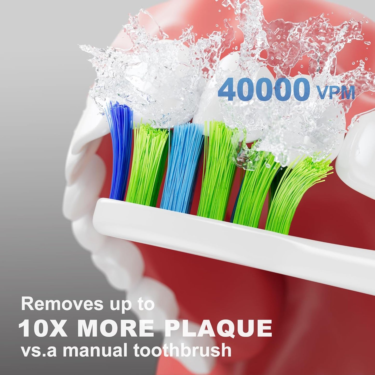 7AM2M Sonic Electric Toothbrush for Adults and Kids, 40000VPM Power Toothbrushes, USB-C Rechargeable with 4 Brush Heads, 5 Modes, 2 Minutes Built in Smart Timer, One Charge for 60 Days (White)