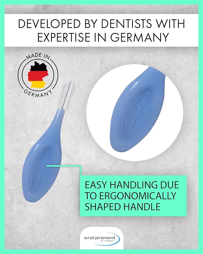 Smart Grip Interdental Brushes 0.70 mm – Blue – ISO 4 – Deep Cleaning Between Teeth – Ultra-Fine Dental Picks – 24 Pack