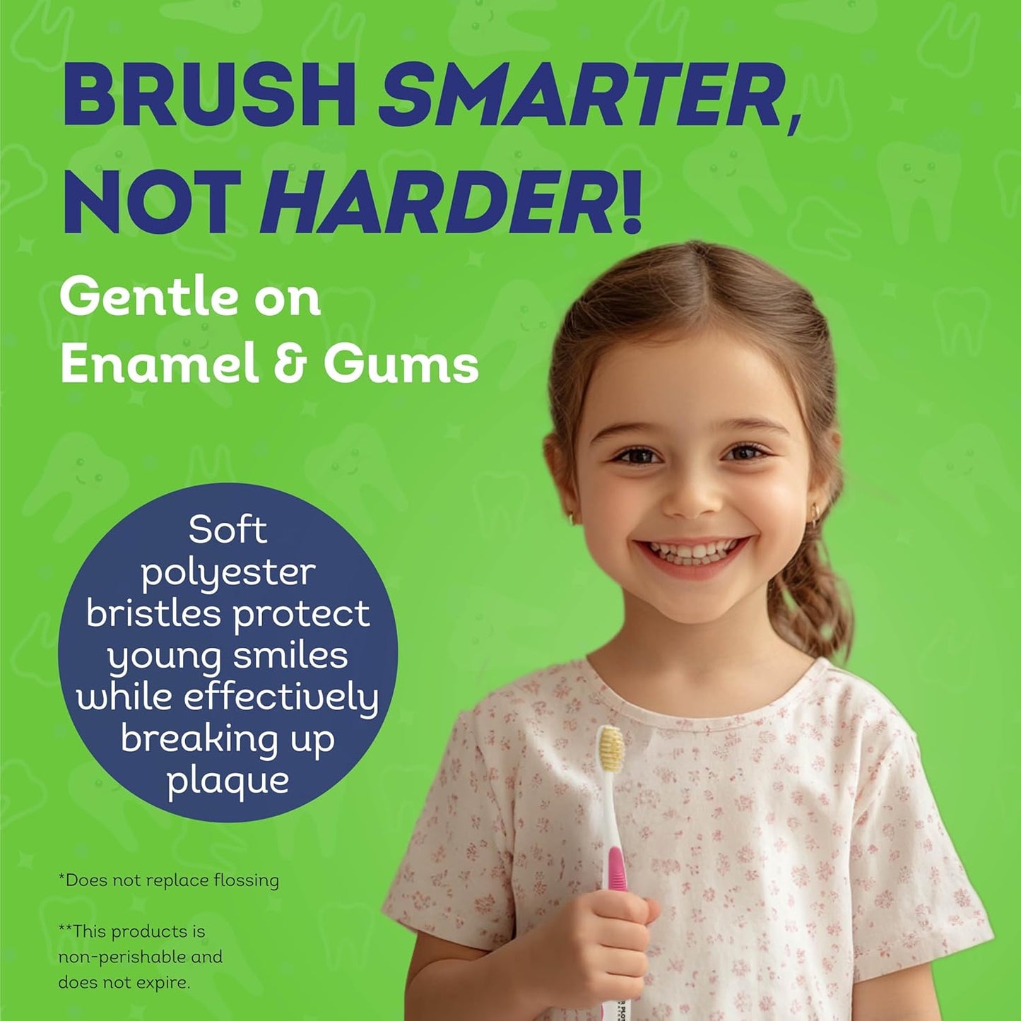 MOUTHWATCHERS Soft Flossing Toothbrushes for Kids, Yellow, Ultra Clean Manual Toothbrush for Sensitive Teeth & Gums, by Dr. Plotka