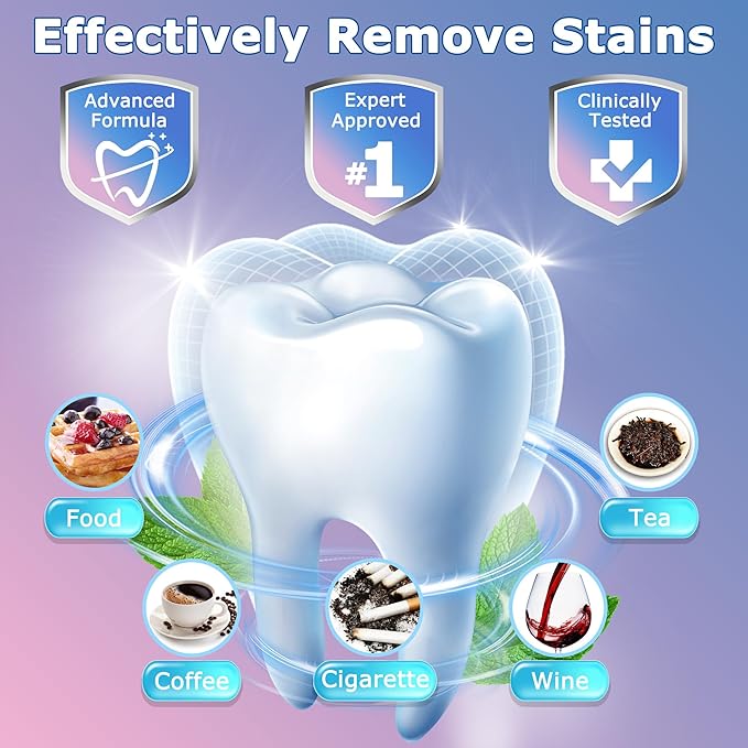 Teeth Whitening Strips, Professional Enamel-Safe White Strips & Whitening Kit, No-Slip for Sensitive Teeth, 3X Faster Results, Coffee, Tea, Wine & Smoking Stain Removal | 28 Treatments - HanrayCare