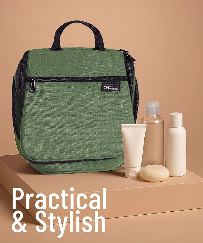 DD D&D Wanderlust D&D Hanging Travel Toiletry Bag for Men and Women – Cosmetics, Makeup and Toiletries Organizer Kit with 10 Compartments