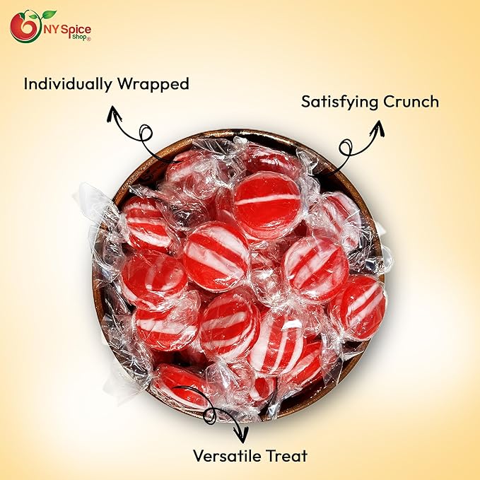 NY Spice Shop Cinnamon Candy - 1 Pound Cinnamon Discs Hard Candy - Cinnamon Bulk Hard Candy - Red Hot Cinnamon Candy Disks for Party Decorations