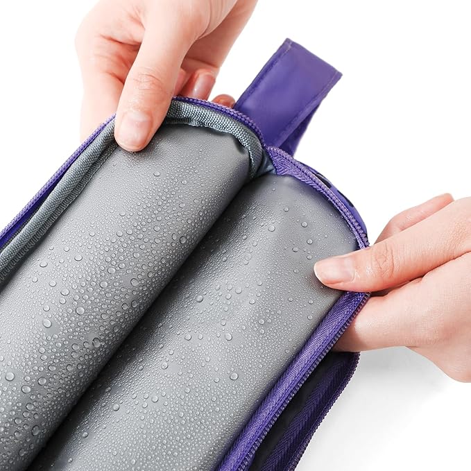 Kids Toiletry Bag for Girls, Travel Toiletry Bag for Little Young Girls Cosmetic Bag Makeup Bag Waterproof Hanging Wash Bag Toddler Toiletries, Butterfly Purple