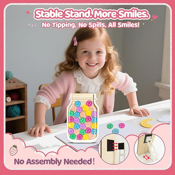 2 Pack Magnetic Reward Jars for Kids - Smiley Tokens Reward Jar for Classroom 8" Star Jar Reward System Behavior Chart for Kids at Home Potty Training