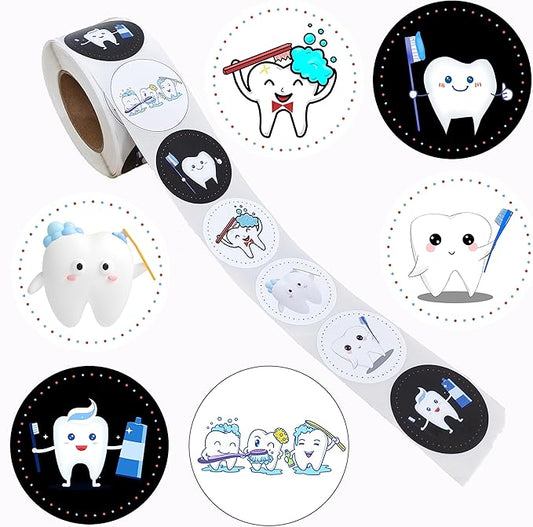 Oringaga 500 Tooth Party Decorations Teeth Roll Stickers Teeth Themed Birthday Baby Shower Gender Revealed Party Decorations Supplies Decor DIY Sticker Labels