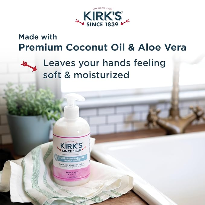 Kirk's Odor Neutralizing Hydrating Hand Soap, Rosemary Sage 12 Ounce