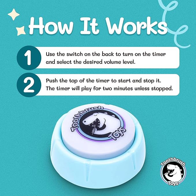 Toothbrush Timer for Kids - Musical 2 Minutes Light Up Timer, Portable and Fun for Toddlers Teeth Brushing