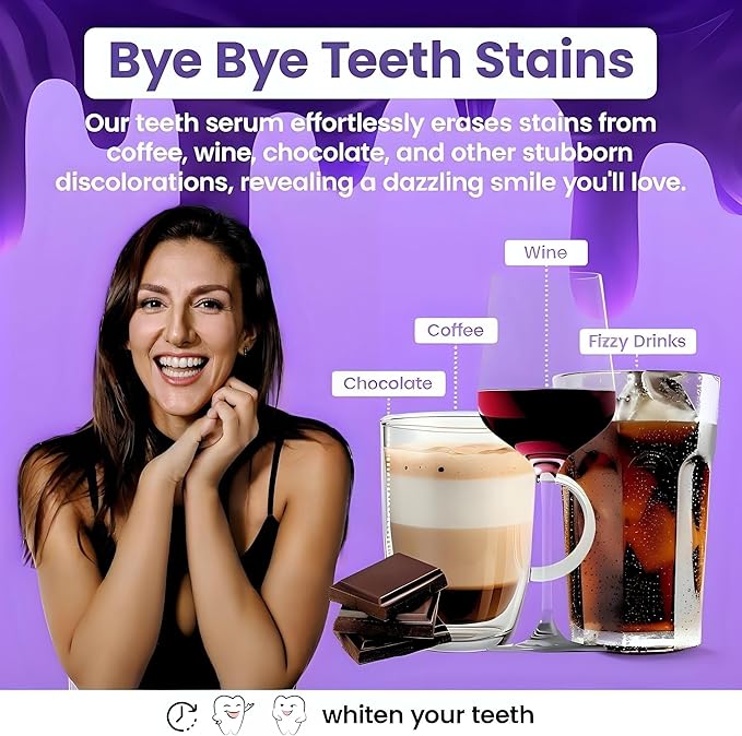 Purple Toothpaste Teeth Whitening Gel – Color Corrector Toothpaste for Yellow Teeth Removal – Peroxide-Free, Gentle Whitening Serum for Sensitive Teeth & Fresh Breath – 30ml by ITZZO