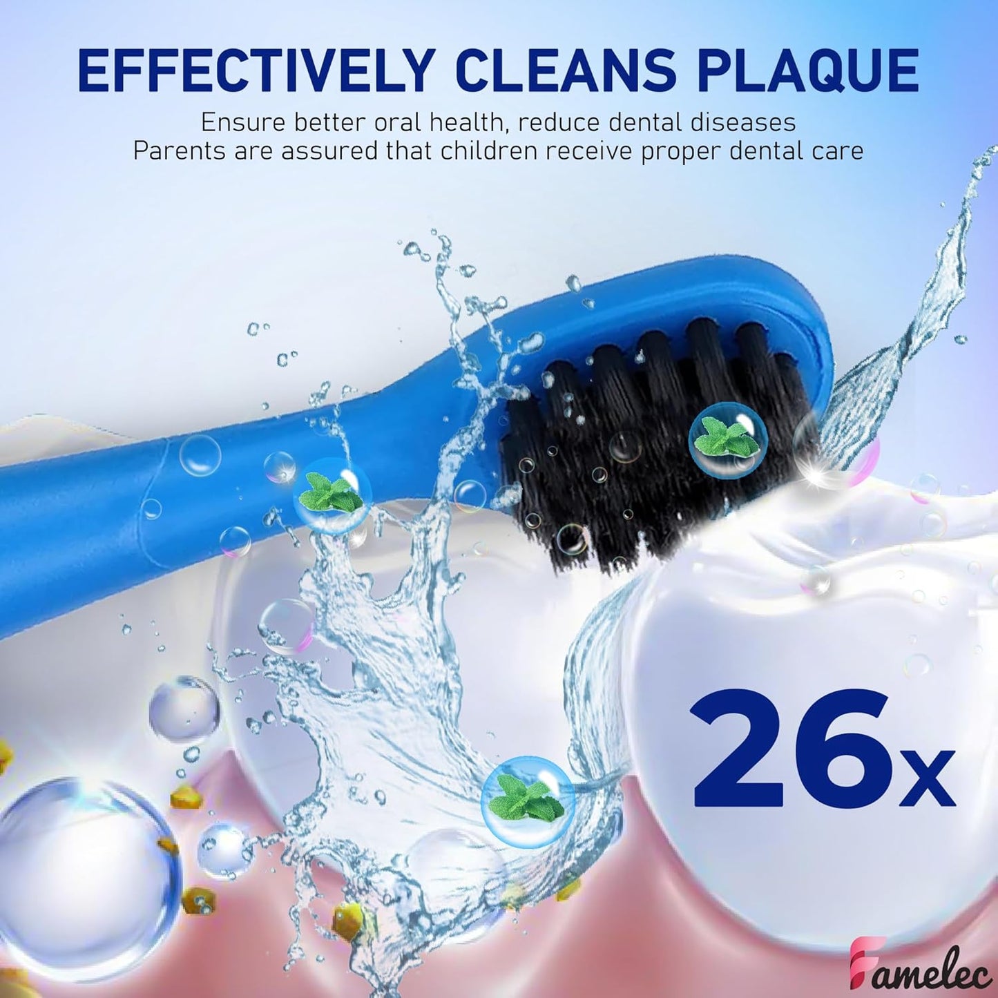 10Pcs Ultra Soft Bristle Compatible with Burst Kids Replacement Heads, 3+ Kids Toothbrush Heads Replacement for Burst Toothbrush Electric, Blue & Light Pink Electric Toothbrush Heads