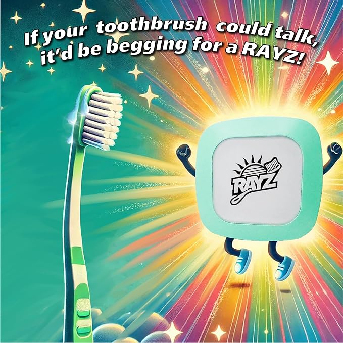 Rayz UV-C Toothbrush Sanitizer | Portable & Rechargeable | 99.9% Sanitization in 3 Minutes | Wall Mountable, Travel-Friendly & TSA-Approved (Mint)