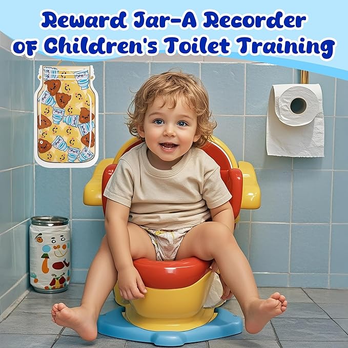 Yoink Reward Jar for Kids, Potty Training Reward Jar with 27 Fun Tokens, Potty Rewards for Toddlers Boys and Girls, Home and Classroom Good Behavior Management Tool