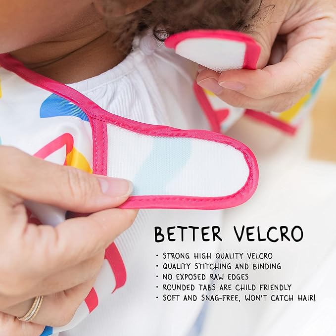 Tiny Twinkle Long Sleeve Bib for Babies & Toddlers – 2 Pack Waterproof Smock Bibs for Eating – Machine Washable & Mess-Proof, Baby Feeding Essential & Shower Must-Have (Slate Olive,6–24M)